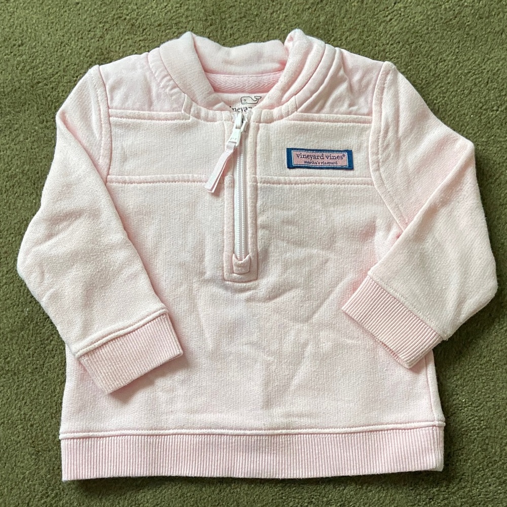Vineyard Vines Light Pink Kids Half-Zip Sweatshirt